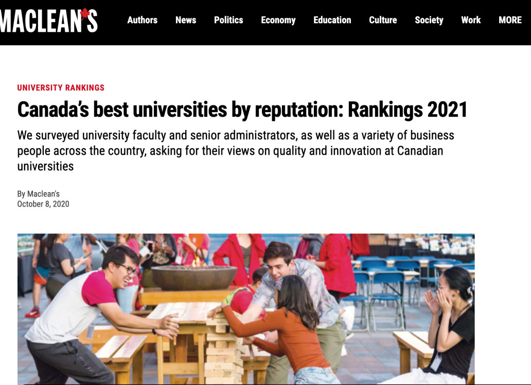 加拿大麦考林发布2021最佳大学排名，多伦多大学连续6年蝉联第一！